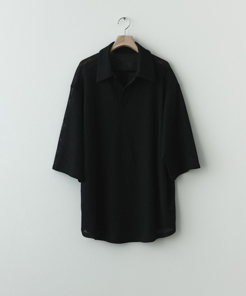 remer(リメール)の「loose melange skipper polo shirt / ルーズメランジスキッパーポロシャツ(ポロシャツ・メンズ・スミクロ/ダークブルー/ダークグレー・LARGE/MEDIUM/SMALL/X-SMALL)」の8枚目の写真