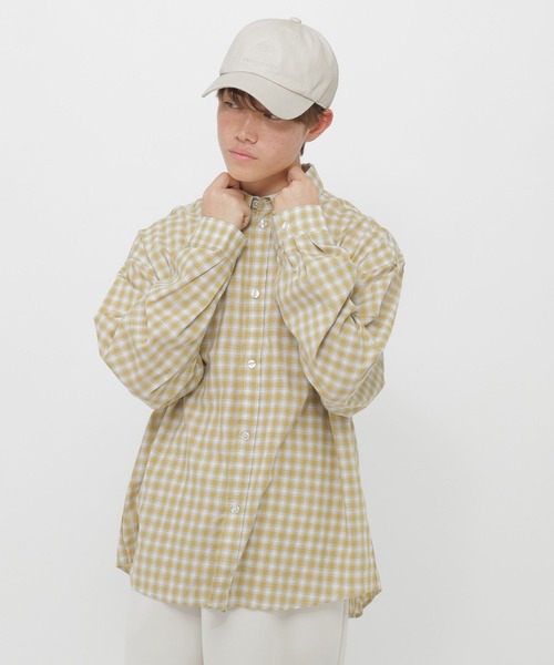 GLOBAL WORK(グローバルワーク)の「BIGチェックシャツ長袖/AND YUA ANY/629904(シャツ/ブラウス・キッズ・イエロー系その他3/サックスブルー/ネイビー・LARGE/MEDIUM)」の22枚目の写真