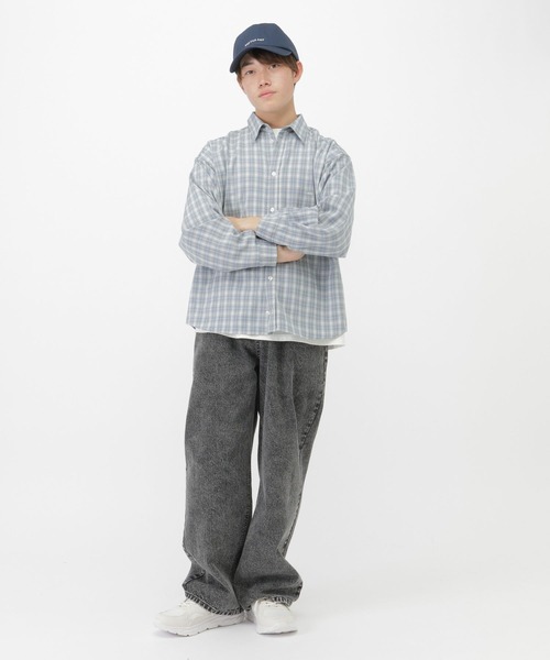 GLOBAL WORK(グローバルワーク)の「BIGチェックシャツ長袖/AND YUA ANY/629904(シャツ/ブラウス・キッズ・イエロー系その他3/サックスブルー/ネイビー・LARGE/MEDIUM)」の14枚目の写真