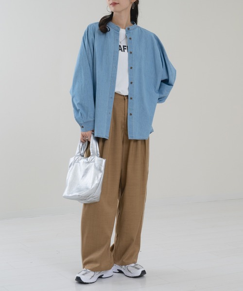 refinedworks(リファインドワークス)の「【refinedworks】丸みのある コクーン型 が可愛い デニムシャツ(シャツ/ブラウス・レディース・インディゴブルー/サックスブルー・FREE)」の17枚目の写真