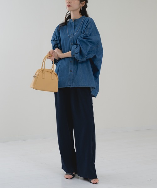refinedworks(リファインドワークス)の「【refinedworks】丸みのある コクーン型 が可愛い デニムシャツ(シャツ/ブラウス・レディース・インディゴブルー/サックスブルー・FREE)」の13枚目の写真