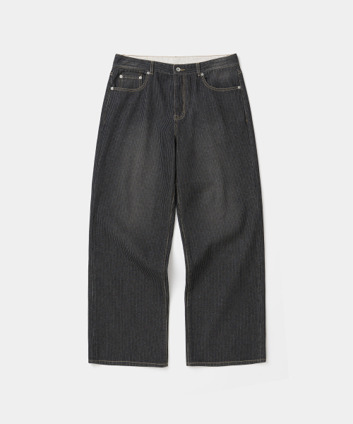 001 hickory denim pants wide fit black