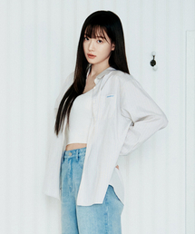 COVERNAT | ウィメンズオーバーサイズストライプシャツアイボリー(シャツ/ブラウス)