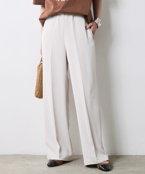 CHIC STYLE（シックスタイル）の「ワイドストレートパンツ＜大きいサイズ有＞シックスタイル（その他パンツ・レディース・アイボリー系/ブラック/モカ/ネイビー系・LL/3L/4L/5L/M/L）」の3枚目の写真