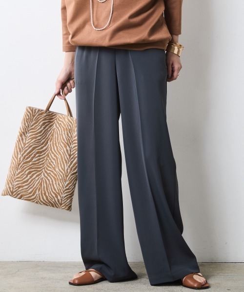 CHIC STYLE（シックスタイル）の「ワイドストレートパンツ＜大きいサイズ有＞シックスタイル（その他パンツ・レディース・アイボリー系/ブラック/モカ/ネイビー系・LL/3L/4L/5L/M/L）」の4枚目の写真