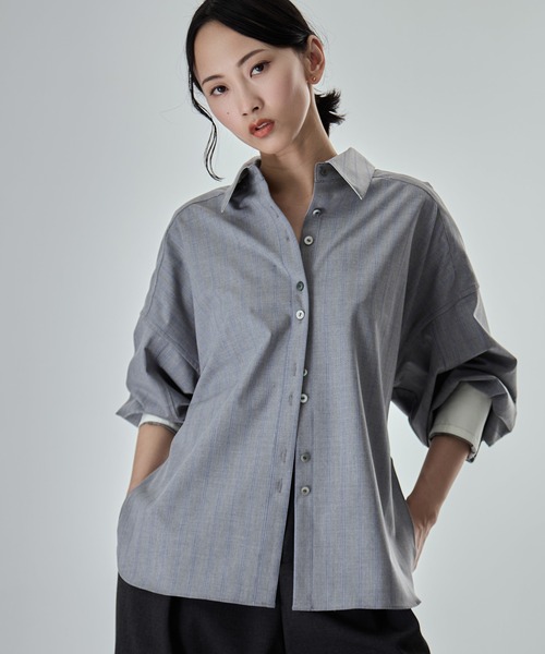 STUDIOUS/ステュディオス】Wide Stripe 2way Shirt/ワイドストライプ