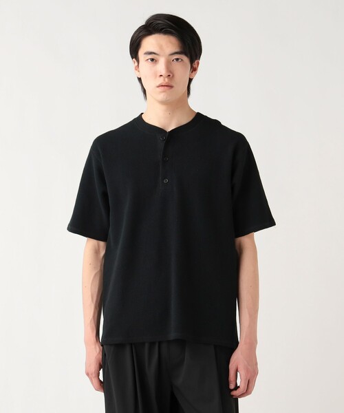 BEAMS HEART(ビームスハート)の「【ユニセックス】ワッフル 3B ヘンリー Tシャツ(Tシャツ/カットソー・メンズ・ホワイト/ダークブラウン/ブラック・SMALL/MEDIUM/LARGE)」の3枚目の写真