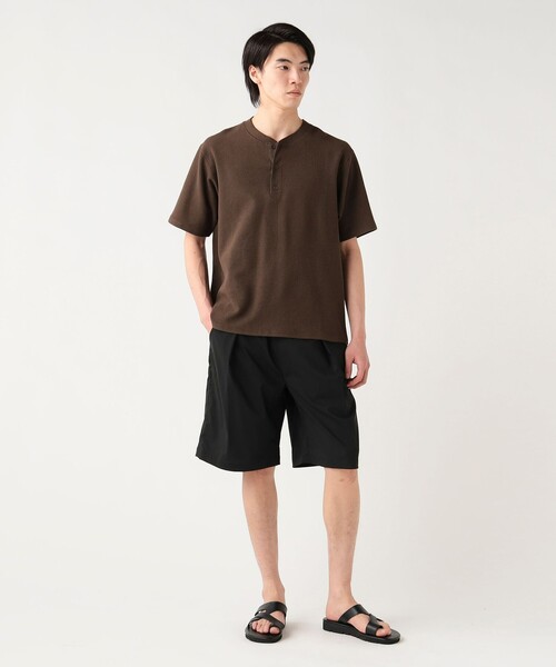 BEAMS HEART(ビームスハート)の「【ユニセックス】ワッフル 3B ヘンリー Tシャツ(Tシャツ/カットソー・メンズ・ホワイト/ダークブラウン/ブラック・SMALL/MEDIUM/LARGE)」の5枚目の写真
