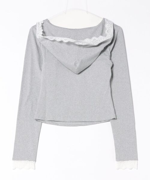 MEMECLE(メメクル)の「【 MEMECLE / メメクル 】レース フード付き 長袖 Tシャツ(Tシャツ/カットソー・レディース・グレー/ホワイト・L/M/S)」の20枚目の写真