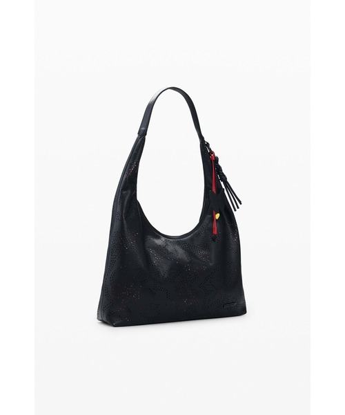 Desigual（デシグアル）の「フローラル型押し ハンドバッグ 黒（ショルダーバッグ・レディース・ブラック・FREE）」の8枚目の写真