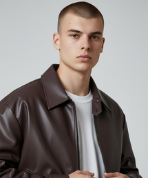 BORN SLIPPY（ボーンスリッピー）の「Urban Gloss Leather Blouson Jacket (Brown)（MA-1）」