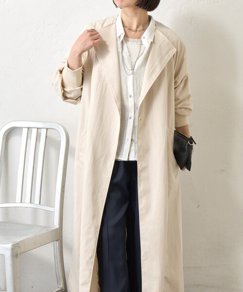 Jena espace merveilleux（ジェナ　エスパスメルヴェイユ）の「バックベルトロングCT（その他アウター・レディース・ベージュ/アイボリー・FREE）」の7枚目の写真