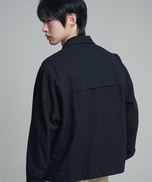 MOOVN(ムブン)の「2WAYコットンヘリングトンジャケットブラック(ブルゾン・メンズ・その他・LARGE/MEDIUM)」の4枚目の写真
