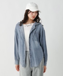 repipi armario | 【UVカット機能付き】ルーズフードシャツ(Tシャツ/カットソー)