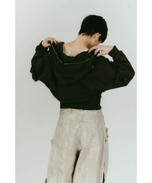 Knuth Marf（クヌースマーフ）の「pierced hooded sweatshirt（パーカー・レディース・ブルー/ライトベージュ/チャコール・FREE）」の17枚目の写真