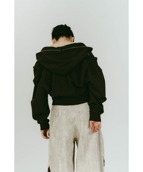Knuth Marf（クヌースマーフ）の「pierced hooded sweatshirt（パーカー・レディース・ブルー/ライトベージュ/チャコール・FREE）」の18枚目の写真