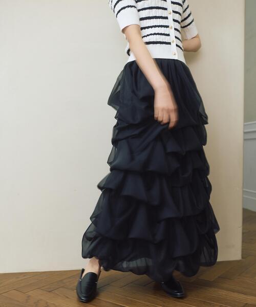 PROPORTION BODY DRESSING（プロポーションボディドレッシング）の「＜山内ともなさんコラボ＞タックバルーンスカート / 1216120306（スカート・レディース・ホワイト系その他/ブラック・P/S/MEDIUM/SMALL）」の6枚目の写真