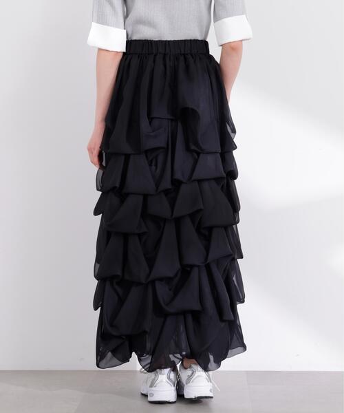 PROPORTION BODY DRESSING（プロポーションボディドレッシング）の「＜山内ともなさんコラボ＞タックバルーンスカート / 1216120306（スカート・レディース・ホワイト系その他/ブラック・P/S/MEDIUM/SMALL）」の9枚目の写真