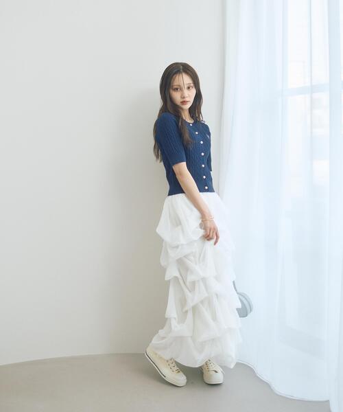 PROPORTION BODY DRESSING（プロポーションボディドレッシング）の「＜山内ともなさんコラボ＞タックバルーンスカート / 1216120306（スカート・レディース・ホワイト系その他/ブラック・P/S/MEDIUM/SMALL）」の19枚目の写真