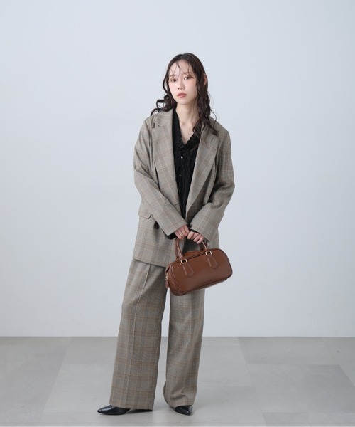 FREE'S MART（フリーズマート）の「◆麻調合繊シリーズ 麻調合繊ダブルブレストジャケット（テーラードジャケット・レディース・ネイビー/グレー系その他/ホワイト/ブラウン系その他・MEDIUM/SMALL）」の11枚目の写真