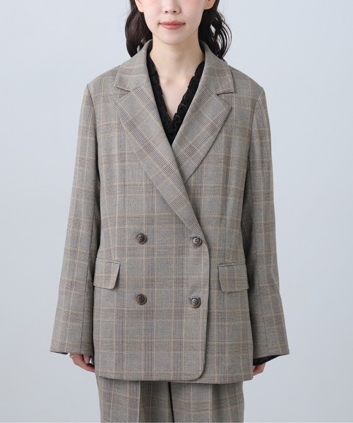 FREE'S MART（フリーズマート）の「◆麻調合繊シリーズ 麻調合繊ダブルブレストジャケット（テーラードジャケット・レディース・ネイビー/グレー系その他/ホワイト/ブラウン系その他・MEDIUM/SMALL）」の13枚目の写真