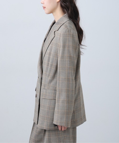 FREE'S MART（フリーズマート）の「◆麻調合繊シリーズ 麻調合繊ダブルブレストジャケット（テーラードジャケット・レディース・ネイビー/グレー系その他/ホワイト/ブラウン系その他・MEDIUM/SMALL）」の14枚目の写真