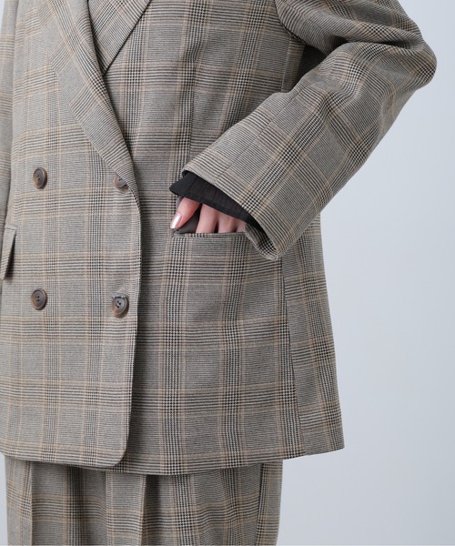 FREE'S MART（フリーズマート）の「◆麻調合繊シリーズ 麻調合繊ダブルブレストジャケット（テーラードジャケット・レディース・ネイビー/グレー系その他/ホワイト/ブラウン系その他・MEDIUM/SMALL）」の18枚目の写真