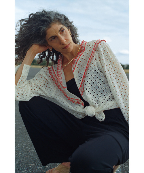 CURRENTAGE(カレンテージ)の「Vintage Lace Blouse(シャツ/ブラウス・レディース・ホワイト/ブラウン・FREE)」の1枚目の写真