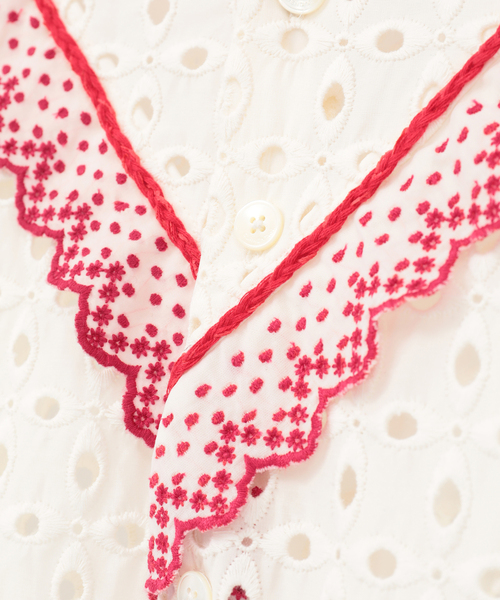 CURRENTAGE(カレンテージ)の「Vintage Lace Blouse(シャツ/ブラウス・レディース・ホワイト/ブラウン・FREE)」の7枚目の写真