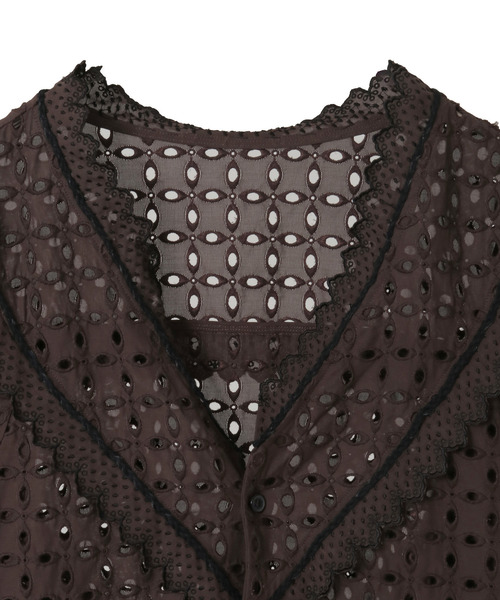 CURRENTAGE(カレンテージ)の「Vintage Lace Blouse(シャツ/ブラウス・レディース・ホワイト/ブラウン・FREE)」の10枚目の写真