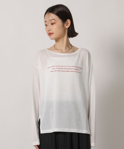 LAKOLE（ラコレ）の「シアーアソートグラフィック長袖 / 660046（Tシャツ/カットソー・レディース・ベージュ/オフホワイト/ライトブルー/チャコール・FREE）」の15枚目の写真