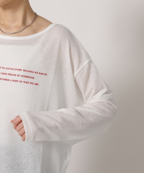 LAKOLE（ラコレ）の「シアーアソートグラフィック長袖 / 660046（Tシャツ/カットソー・レディース・ベージュ/オフホワイト/ライトブルー/チャコール・FREE）」の19枚目の写真