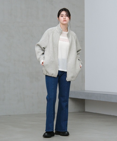 LAKOLE（ラコレ）の「シアーアソートグラフィック長袖 / 660046（Tシャツ/カットソー・レディース・ベージュ/オフホワイト/ライトブルー/チャコール・FREE）」の5枚目の写真