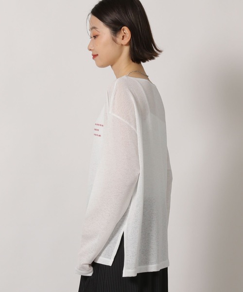 LAKOLE（ラコレ）の「シアーアソートグラフィック長袖 / 660046（Tシャツ/カットソー・レディース・ベージュ/オフホワイト/ライトブルー/チャコール・FREE）」の10枚目の写真