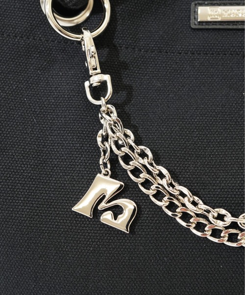 MURUA（ムルーア）の「【MURUA/ムルーア】 CANVAS SERIES　シルバーチェーン付きトートバッグ（トートバッグ・レディース・ブラック/アイボリー・FREE）」の7枚目の写真