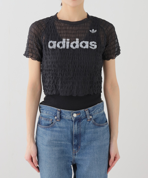 adidas Originals(アディダスオリジナルス)の「adidas originals / アディダス SMOCKED CALI TEE(Tシャツ/カットソー・レディース・ブラック・LARGE)」の8枚目の写真