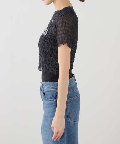 adidas Originals(アディダスオリジナルス)の「adidas originals / アディダス SMOCKED CALI TEE(Tシャツ/カットソー・レディース・ブラック・LARGE)」の9枚目の写真