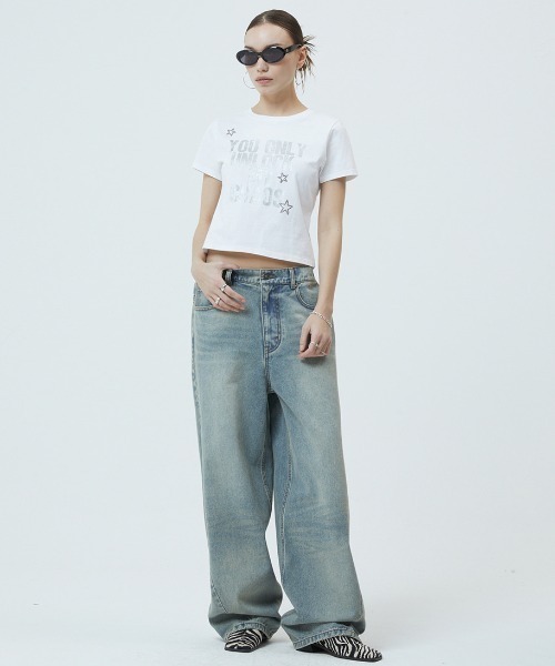 MAHAGRID(マハグリッド)の「『mahagrid/マハグリッド』UNLOCK CROP TEE/アンロック クロップ Tシャツ(Tシャツ/カットソー・レディース・ホワイト/ブラック・XS)」の3枚目の写真