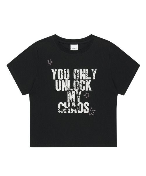 MAHAGRID(マハグリッド)の「『mahagrid/マハグリッド』UNLOCK CROP TEE/アンロック クロップ Tシャツ(Tシャツ/カットソー・レディース・ホワイト/ブラック・XS)」の9枚目の写真