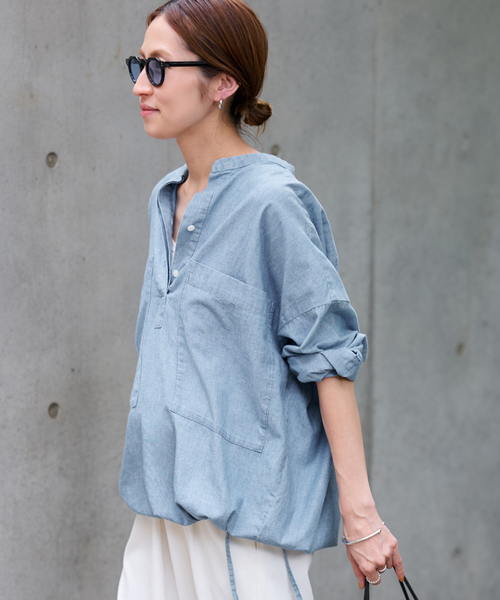 FRAMeWORK（フレームワーク）の「≪WEB限定 /追加≫ダンガリードロストシャツ 2（シャツ/ブラウス・レディース・サックスブルー・FREE）」の5枚目の写真