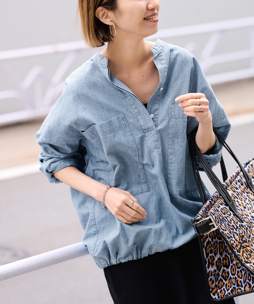 FRAMeWORK（フレームワーク）の「≪WEB限定 /追加≫ダンガリードロストシャツ 2（シャツ/ブラウス・レディース・サックスブルー・FREE）」の11枚目の写真