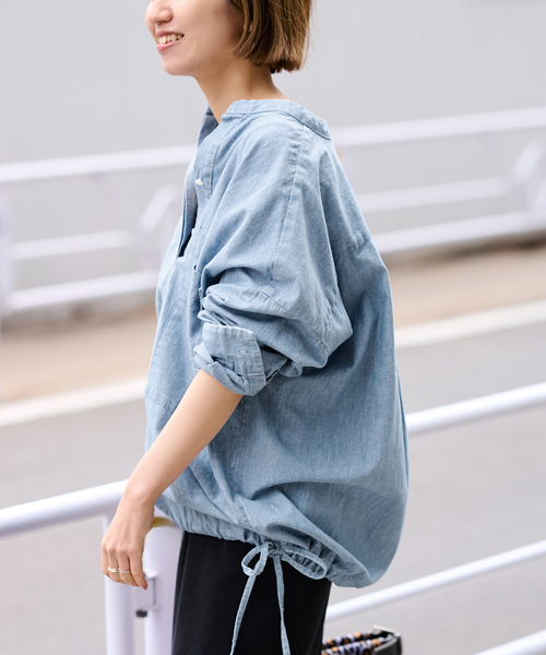 FRAMeWORK（フレームワーク）の「≪WEB限定 /追加≫ダンガリードロストシャツ 2（シャツ/ブラウス・レディース・サックスブルー・FREE）」の12枚目の写真