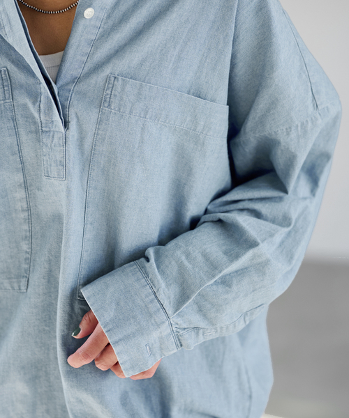 FRAMeWORK（フレームワーク）の「≪WEB限定 /追加≫ダンガリードロストシャツ 2（シャツ/ブラウス・レディース・サックスブルー・FREE）」の18枚目の写真