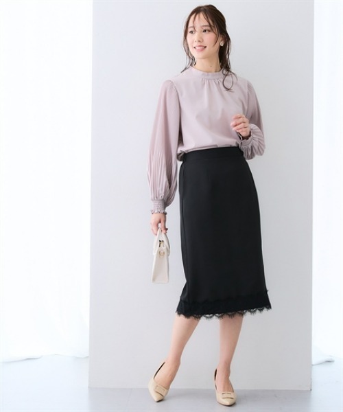 7days Life Styling(セブンデイズライフスタイリング)の「裾スカラップレースタイトスカート(スカート・レディース・ブラック/ネイビー・3L/LL/L/M/4L)」の3枚目の写真