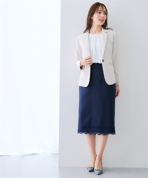 7days Life Styling(セブンデイズライフスタイリング)の「裾スカラップレースタイトスカート(スカート・レディース・ブラック/ネイビー・3L/LL/L/M/4L)」の5枚目の写真