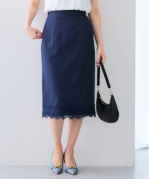 7days Life Styling(セブンデイズライフスタイリング)の「裾スカラップレースタイトスカート(スカート・レディース・ブラック/ネイビー・3L/LL/L/M/4L)」の7枚目の写真