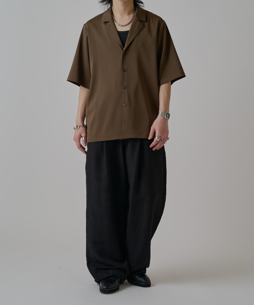 Lui's(ルイス)の「サテンLUXオーバーシャツジャケット(シャツ/ブラウス・メンズ・ブラウン/ブラック・S/M)」の6枚目の写真