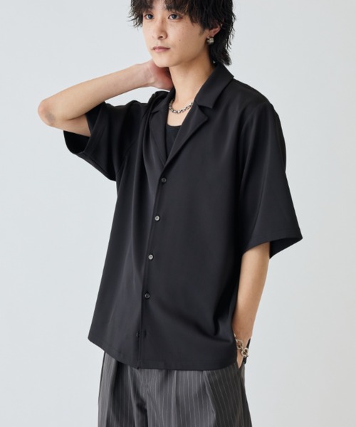 Lui's(ルイス)の「サテンLUXオーバーシャツジャケット(シャツ/ブラウス・メンズ・ブラウン/ブラック・S/M)」の14枚目の写真