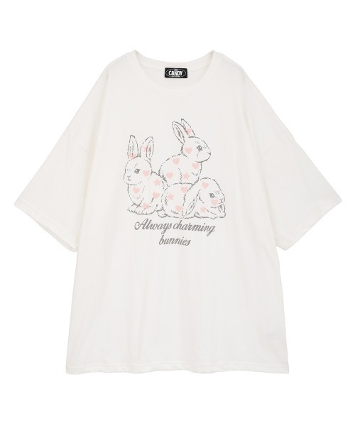 Candy Stripper(キャンディストリッパー)の「BUNNIES BIG BIG Tシャツ(Tシャツ/カットソー・レディース・ブラック/ブルー/オフホワイト/ピンク・FREE)」の2枚目の写真
