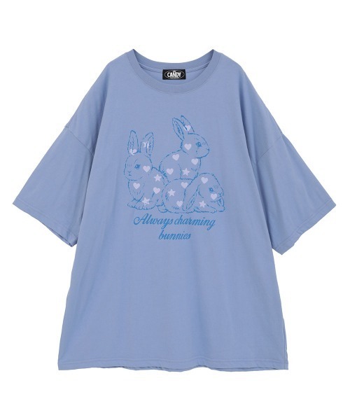Candy Stripper(キャンディストリッパー)の「BUNNIES BIG BIG Tシャツ(Tシャツ/カットソー・レディース・ブラック/ブルー/オフホワイト/ピンク・FREE)」の3枚目の写真
